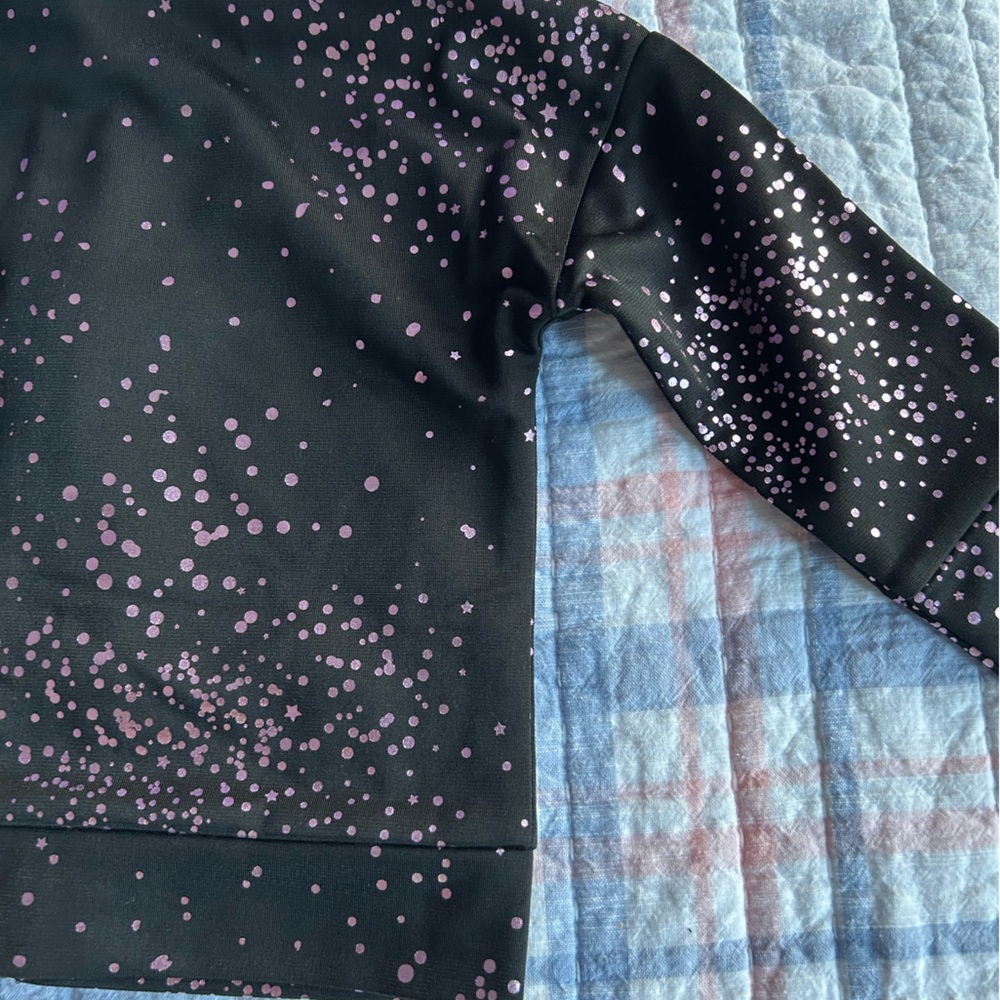 Infant/Toddler Adidas Black Tracksuit with Pink Iridescent Speckles/ Christmas - Picture 12 of 14